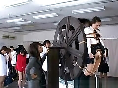 japanese students punished on waterwheel
