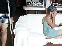 When daddy is not there I fuck my step-mother's whore and she swallows my spunk