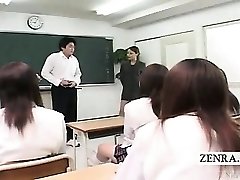 Subtitled CFNM Japanese classroom onanism show