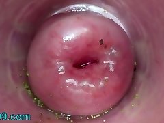 Extreme doll inserting nettles into cervix and cock flowers