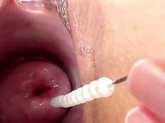 Cervix plumbing playing slamming a japanese vibrator