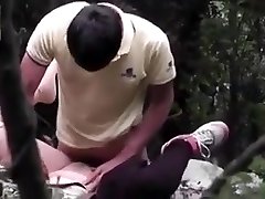 caught Chinese couple plow in the forest