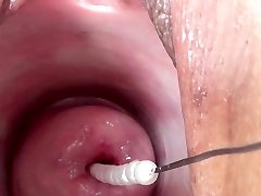 Cervix fucking playing inserting a japanese vibro