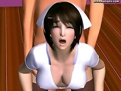 Hot animated nurse pleasuring a dick