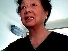 Chinese granny at webcam