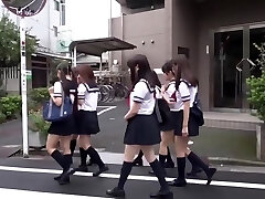 Nipponese Wicked Students Upskirt Fetish In Crazy