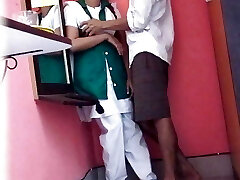 New Indian school girl fuckin' with her teacher