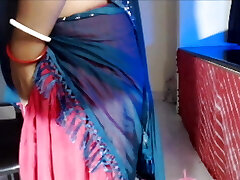 Fantastic woman takes off her bra and gets bare, presses her boobs and does pussy fingering.