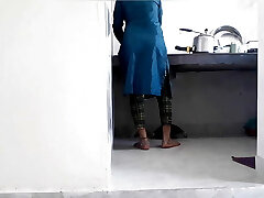 Desi indian couple sex in kitchen caught drilling