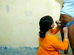 Tamil baby enjoy with her ex boy friend enjoy penis sucking and agonizing fucking standing , Rear End fashion fucking Hindi.