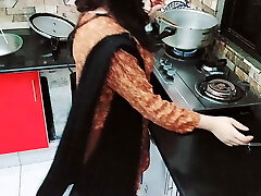 Desi Housewife Porked Roughly In Kitchen While She Is Cooking With Hindi Audio