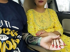 First-ever time she rides my dick in car, Public lovemaking Indian desi Nymph saara fucked very hard in Boyfriend's car