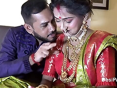 Newly Married Indian Female Sudipa Hard-core Honeymoon First night sex and creampie - Hindi Audio