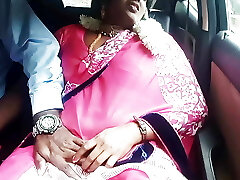 Stunning saree telugu aunty dirty talks,car sex with auto driver part 2
