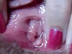 Wet vagina pussy after climax in extreme close up HD