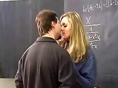 Blond student offers her tits to her French professor