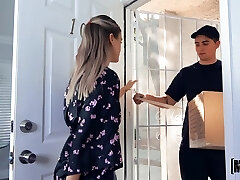 Caught fingerblasting herself babe Lexie Fux doesn't mind working on hard-on