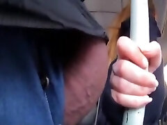 Innocent lady touches my dick on train