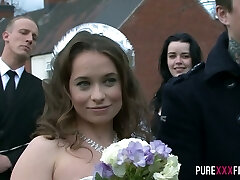 Horny bride Olga Cabaeva gets cruelly pulverized doggy after the ceremony