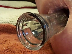 Close up anal injection gape toy dildo butt plug