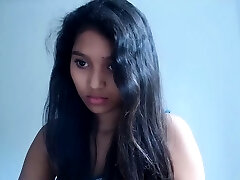 Indian Desi Teen In Glasses Splattering On Webcam