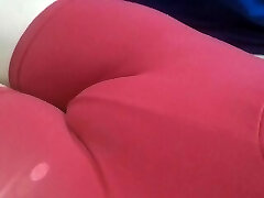 My crimson shorts hiding my tight pussy mound.