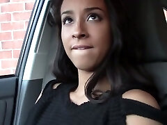 Hairless pussy of beautiful huge-titted babe Teanna Trump gets fucked in the car
