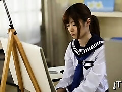 Cute japanese schoolgirl gets plowed in plenty of positions