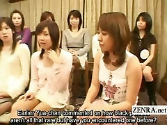 Subtitled Japanese students CFNM with large black fellow