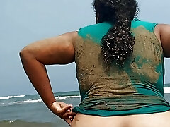Pregnant superslut Wife Shows Her pussy In Public Beach