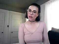 Flexible sporty brunette in glasses is ready for some crazy solo masturbation