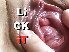 Cum twice in tight pussy and neat up after himself. Creampie eating. Close-up.