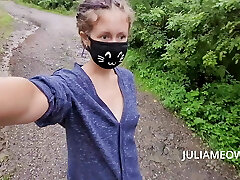 I show boobs on a rural road