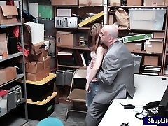 Thief Ariel Mcgwire ravaged by LP officer in LP office