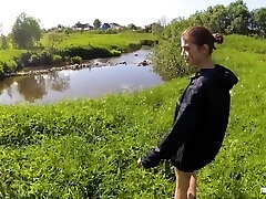 Real Outdoor Bang-out on the River Bank after Swimming - POV by MihaNika69