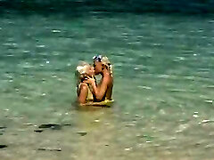 Hump Underwater and in the Beach Shore with 2 Hot Blondes