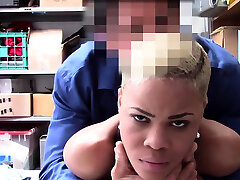 Ebony shoplifter teen gets penetrated rough by a mall cop