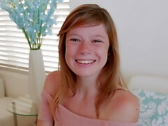 Cute Teenage Redhead With Freckles Orgasms During Casting POV