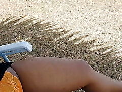 Undies and cameltoe: voyeur in park