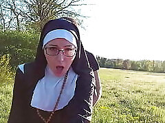This nun gets her ass filled with jizm before she goes to church !!