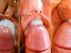 Compilation of copious creampies and cum in pussy close-up of tasty big breasted Milf