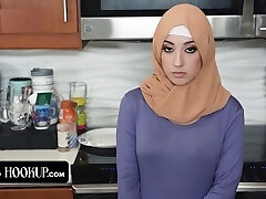 Fortunate Stud Sticks His Huge Hard Weenie Into Hos Mischievous Arab Maids Mouth And Pussy