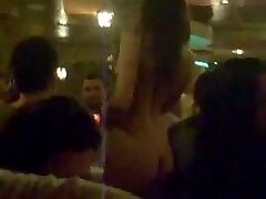 AT BULGARIAN RESTAURANT Soiree, GIRL WALK Bare FOR ALL PRESENT PEOPLES