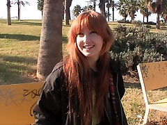 Bold public blowjob and sumptuous sex with a redheaded hottie