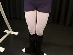 Ballet Stockings Torn Open During Lesson