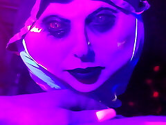 Gothic Handjob Halloween style , for little dick on blacklight