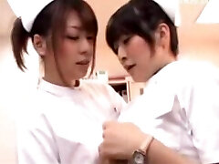 Young Nurse Rubbing Her Pussy With Pen Her Colleauge Joins Her Smooching Rubbing Tits