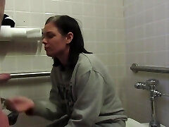 Having A Little Fun Giving A Blowjob And Being Used In Public Bathroom