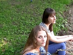 Young lady gets facial cumshot in public