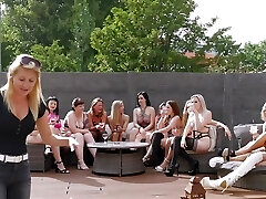 15 girls only orgy gives you a crazy lesbian party